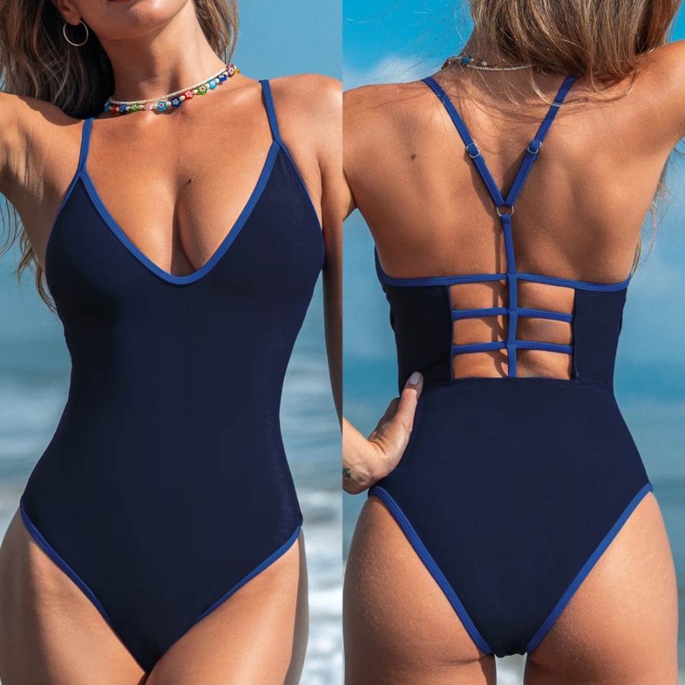 Navy 1-piece swimsuit